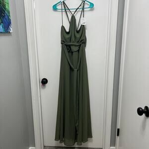 Norah Nouvelle Amsale Bridesmaid Dress in Olive size Large NWT